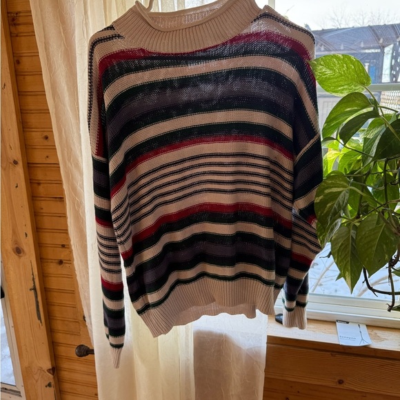 Vintage Striped Multicolor Turtleneck Sweater - Picture 3 of 7